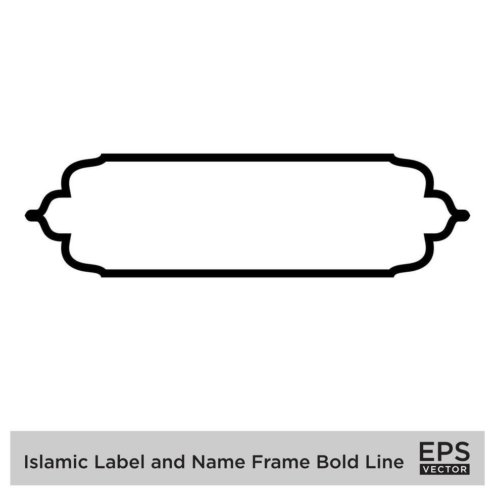 islamic märka och namn ram djärv linje översikt linjär svart stroke silhuetter design piktogram symbol visuell illustration vektor