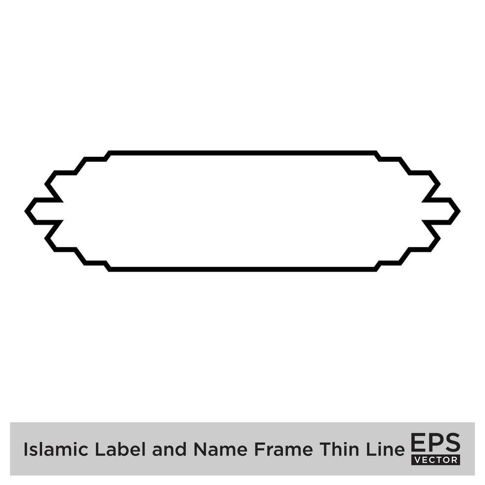 islamic märka och namn ram tunn linje svart stroke silhuetter design piktogram symbol visuell illustration vektor