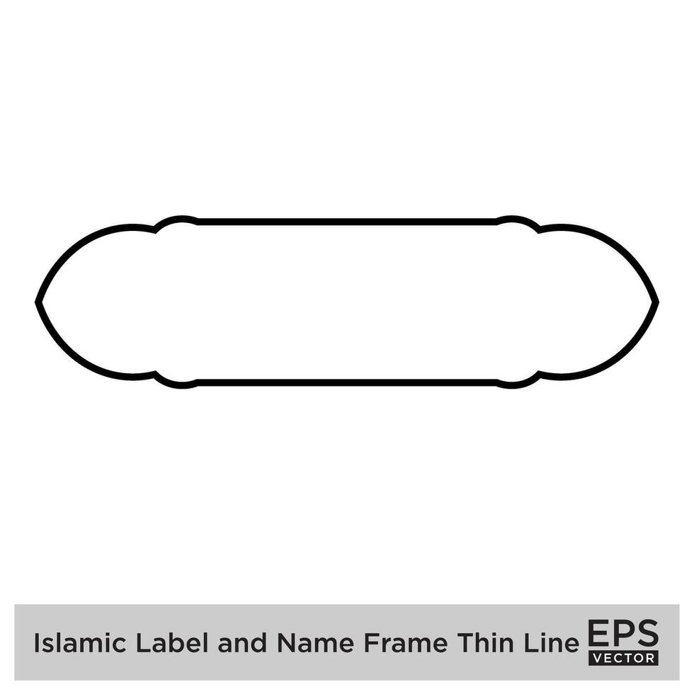 islamic märka och namn ram tunn linje svart stroke silhuetter design piktogram symbol visuell illustration vektor