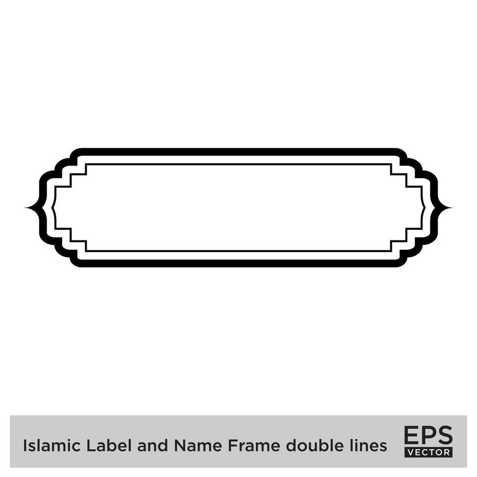 islamic märka och namn ram dubbel- rader översikt linjär svart stroke silhuetter design piktogram symbol visuell illustration vektor