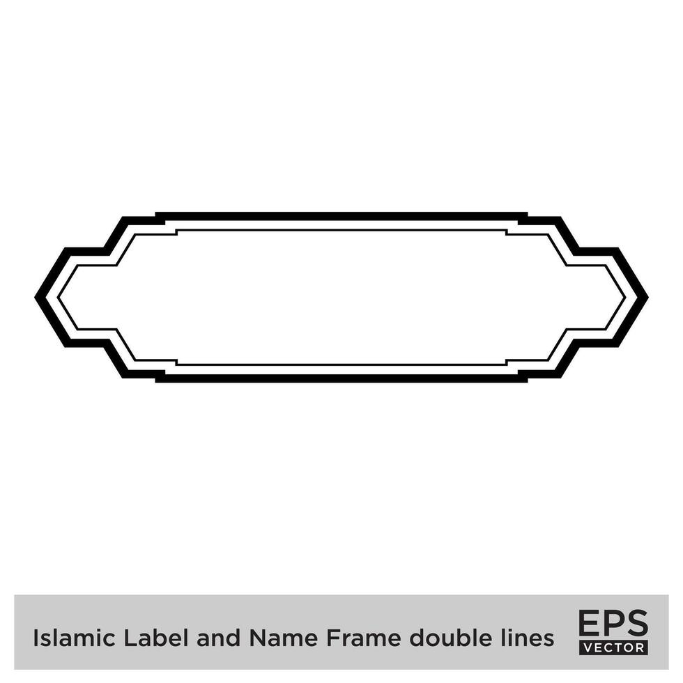 islamic märka och namn ram dubbel- rader översikt linjär svart stroke silhuetter design piktogram symbol visuell illustration vektor