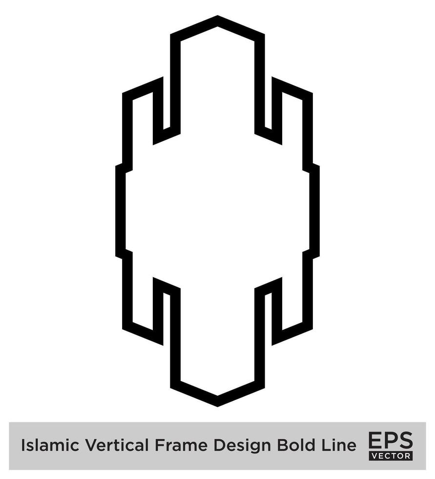 islamisch Vertikale Rahmen Design Fett gedruckt Linie Gliederung linear schwarz Schlaganfall Silhouetten Design Piktogramm Symbol visuell Illustration vektor