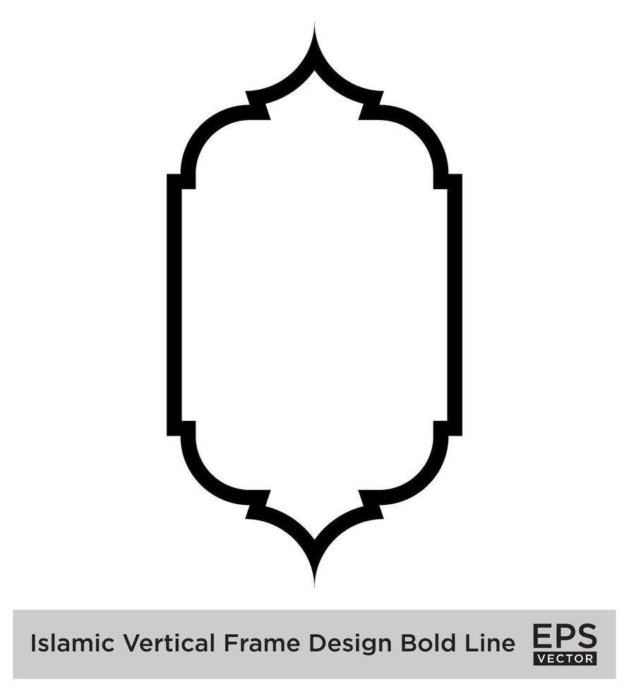 islamic vertikal ram design djärv linje översikt linjär svart stroke silhuetter design piktogram symbol visuell illustration vektor