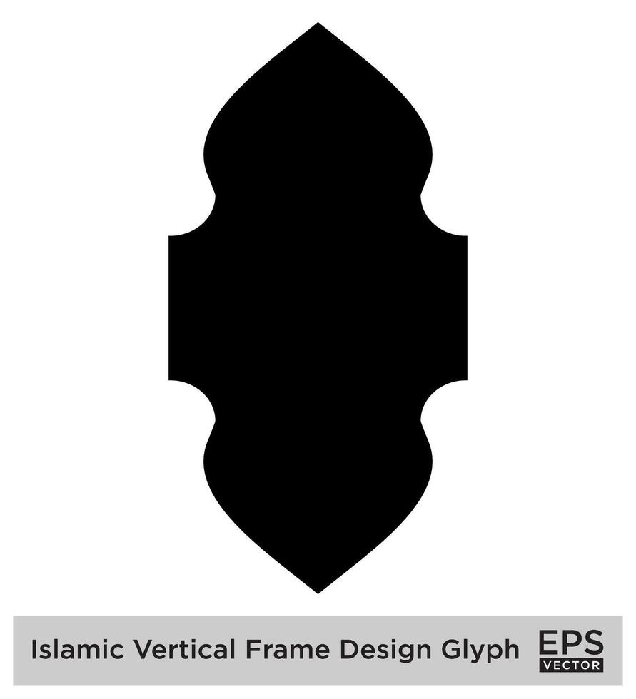 islamisch Vertikale Rahmen Design Glyphe schwarz gefüllt Silhouetten Design Piktogramm Symbol visuell Illustration vektor