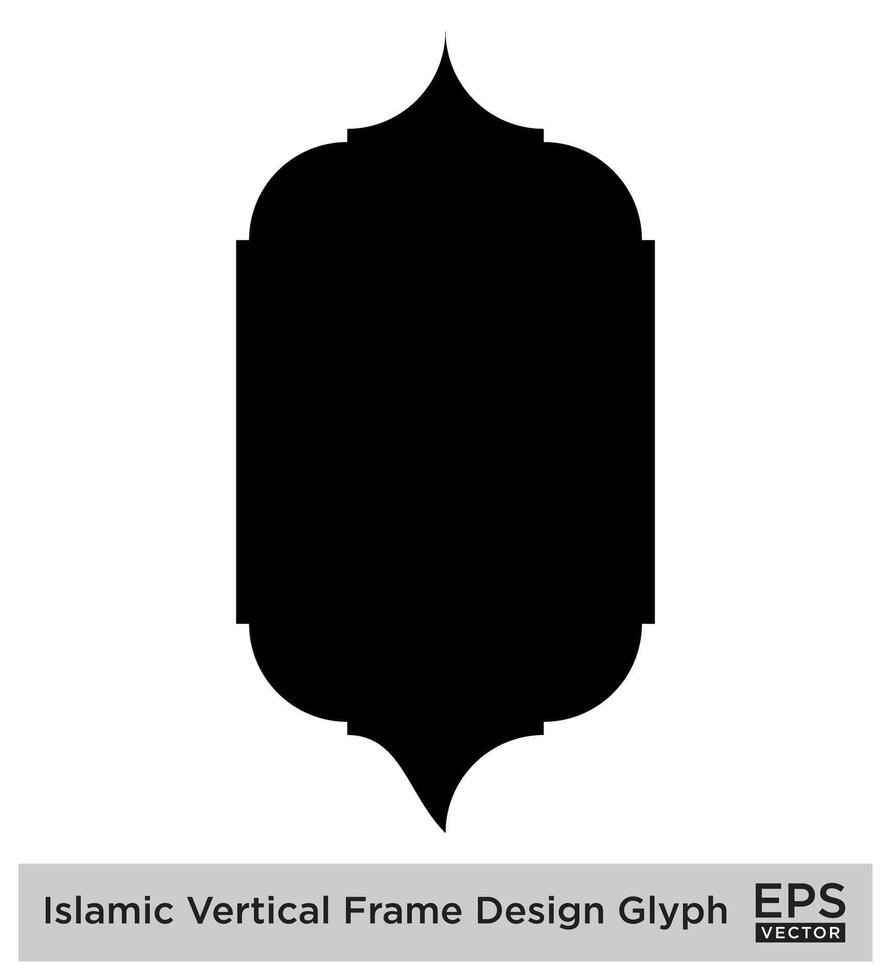 islamisch Vertikale Rahmen Design Glyphe schwarz gefüllt Silhouetten Design Piktogramm Symbol visuell Illustration vektor