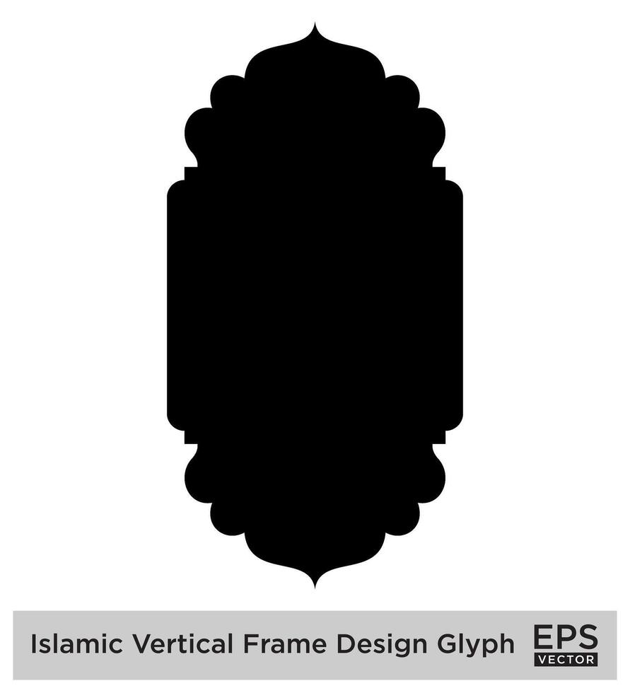 islamic vertikal ram design glyf svart fylld silhuetter design piktogram symbol visuell illustration vektor