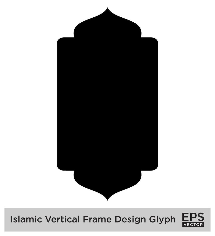 islamisch Vertikale framislamisch Vertikale Rahmen Design Glyphe schwarz gefüllt Silhouetten Design Piktogramm Symbol visuell Illustration Design... vektor