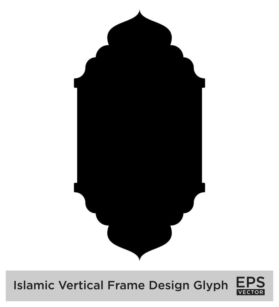 islamic vertikal framislamiska vertikal ram design glyf svart fylld silhuetter design piktogram symbol visuell illustratione design... vektor