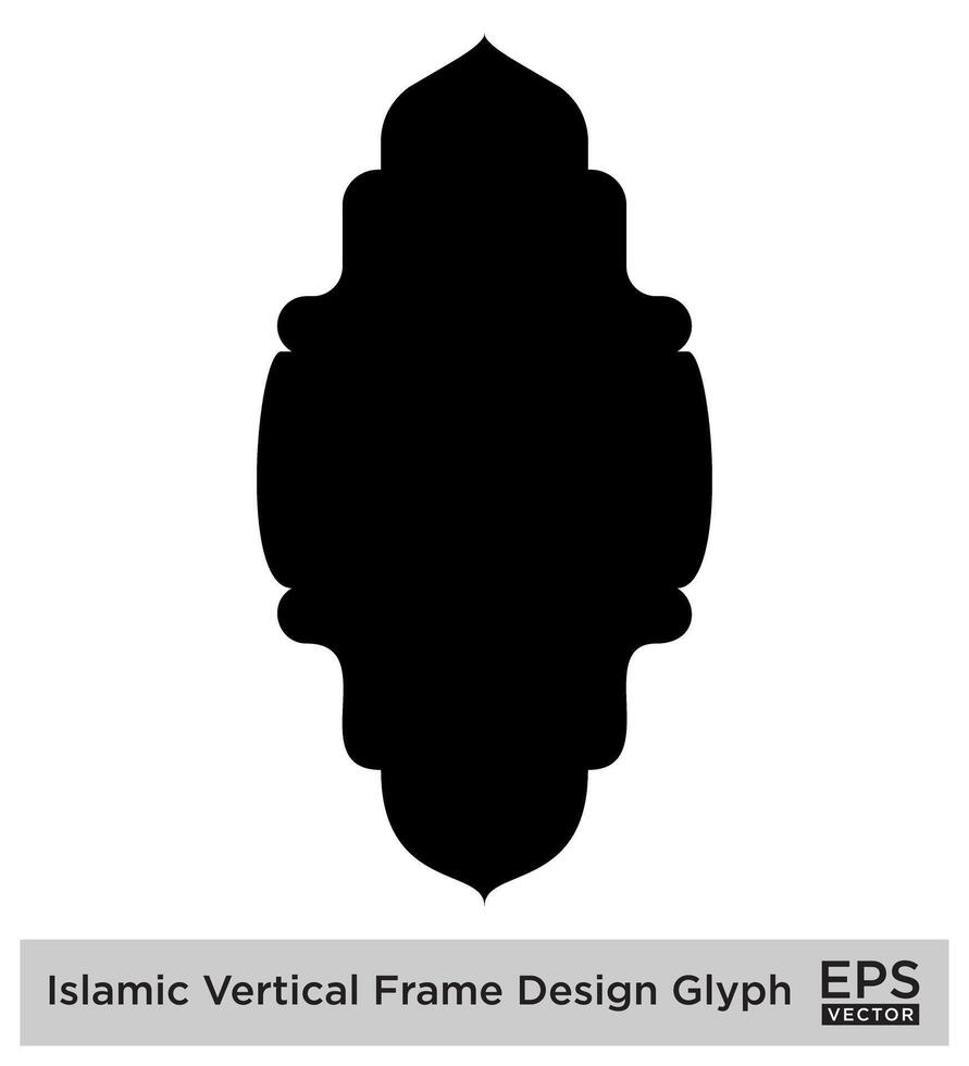 islamic vertikal framislamiska vertikal ram design glyf svart fylld silhuetter design piktogram symbol visuell illustratione design... vektor