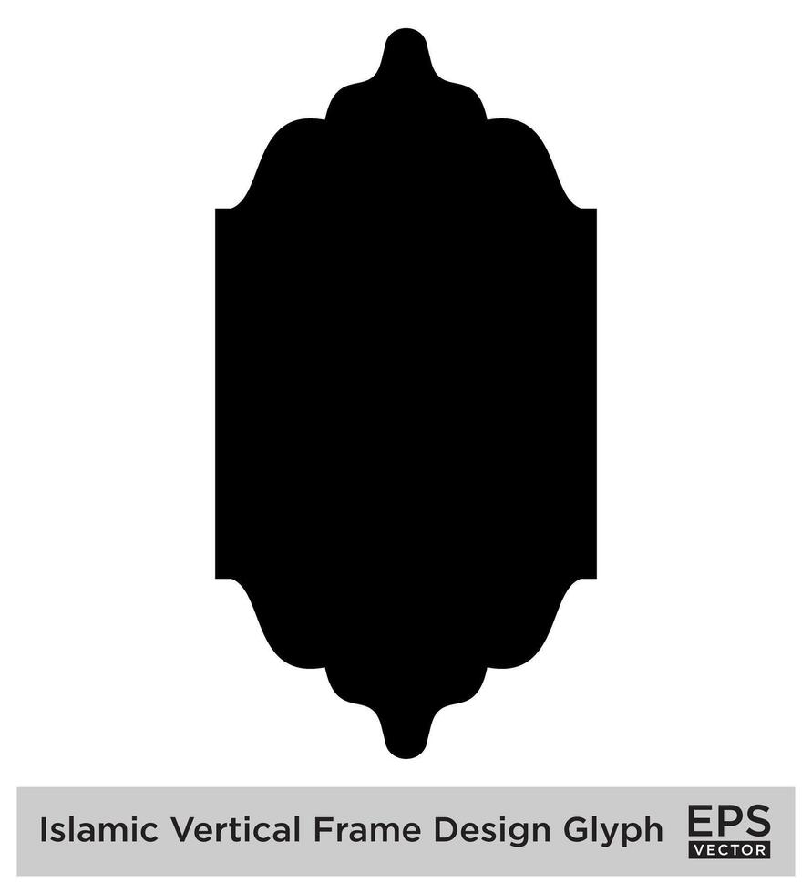 islamic vertikal framislamiska vertikal ram design glyf svart fylld silhuetter design piktogram symbol visuell illustratione design... vektor