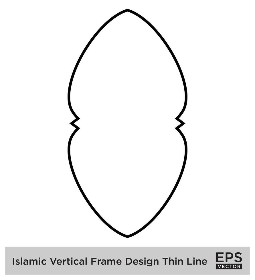 islamisch Vertikale Rahmen Design dünn Linie schwarz Schlaganfall Silhouetten Design Piktogramm Symbol visuell Illustration vektor