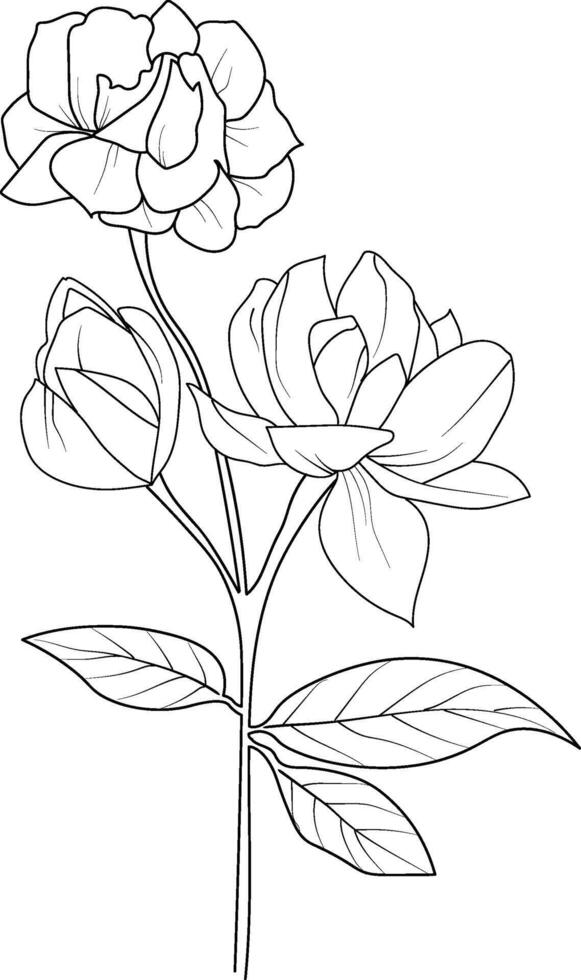 enda linje teckning av skönhet färsk jasmin för Hem vägg dekor tryckbar affisch dekorativ jasmin blomma begrepp. modern linje teckning jasmin blomma vektor illustration