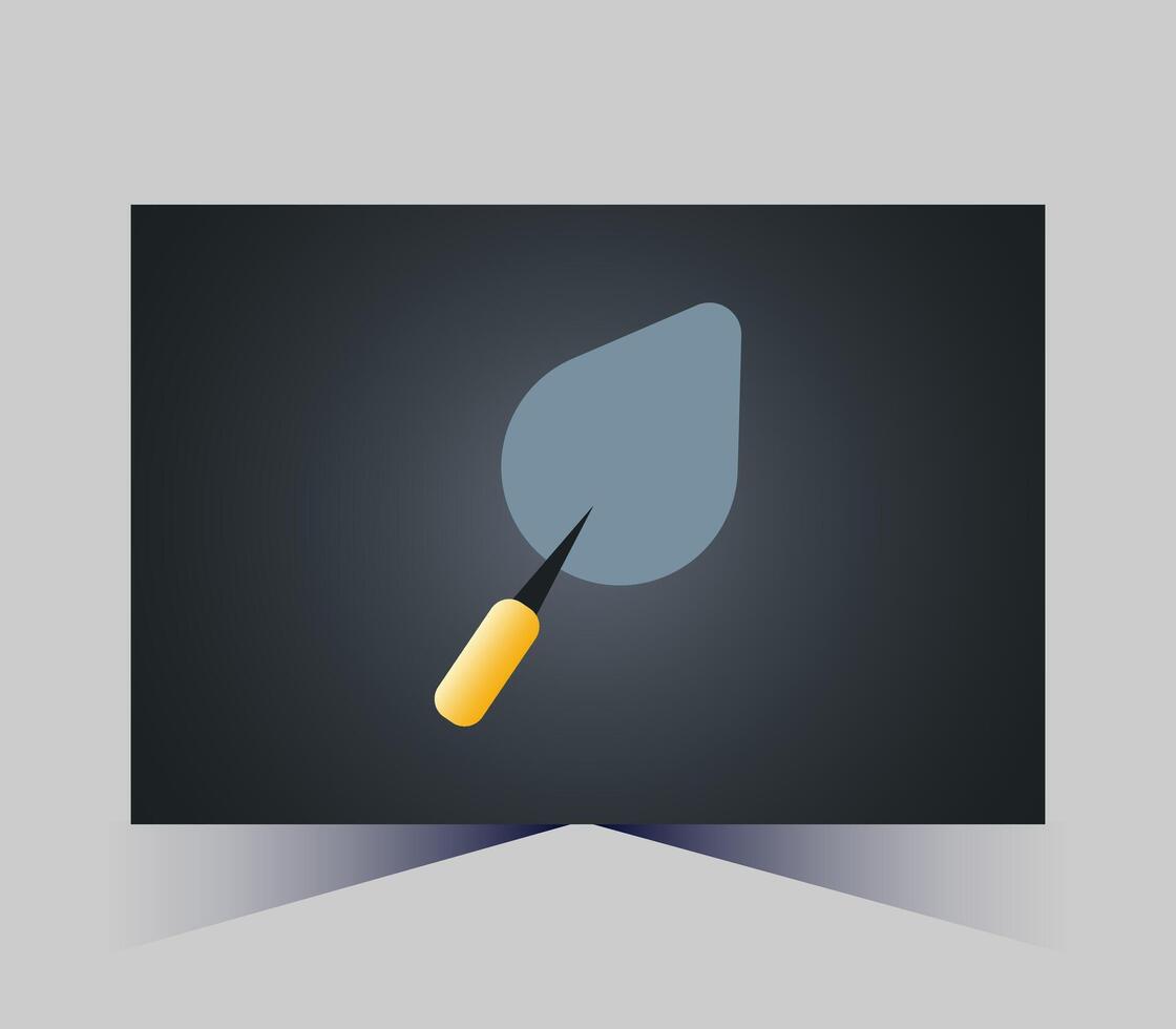 en platt ikon av en paintbrush och en kniv vektor