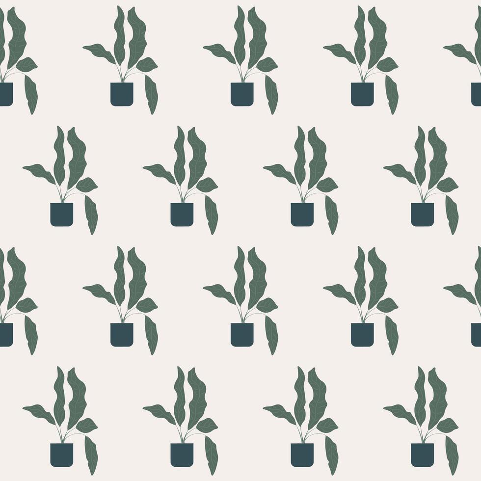 Jahrgang Blumen- nahtlos Muster Hintergrund. eingetopft inländisch Pflanze Blume Textil- Stoff Muster Hintergrund Design. vektor