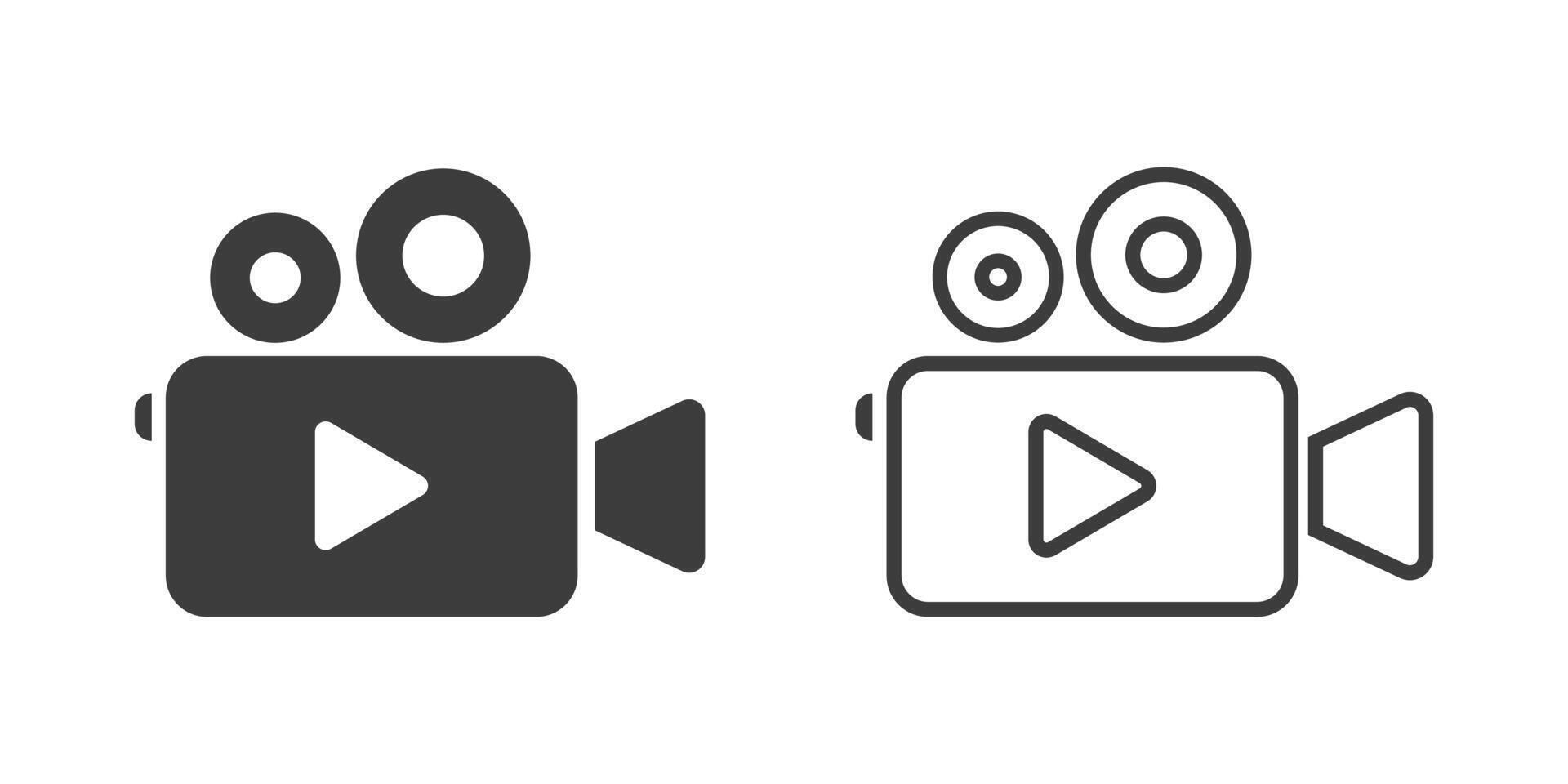 video ikon vektor. video kamera tecken och symbol. film tecken. bio tecken vektor