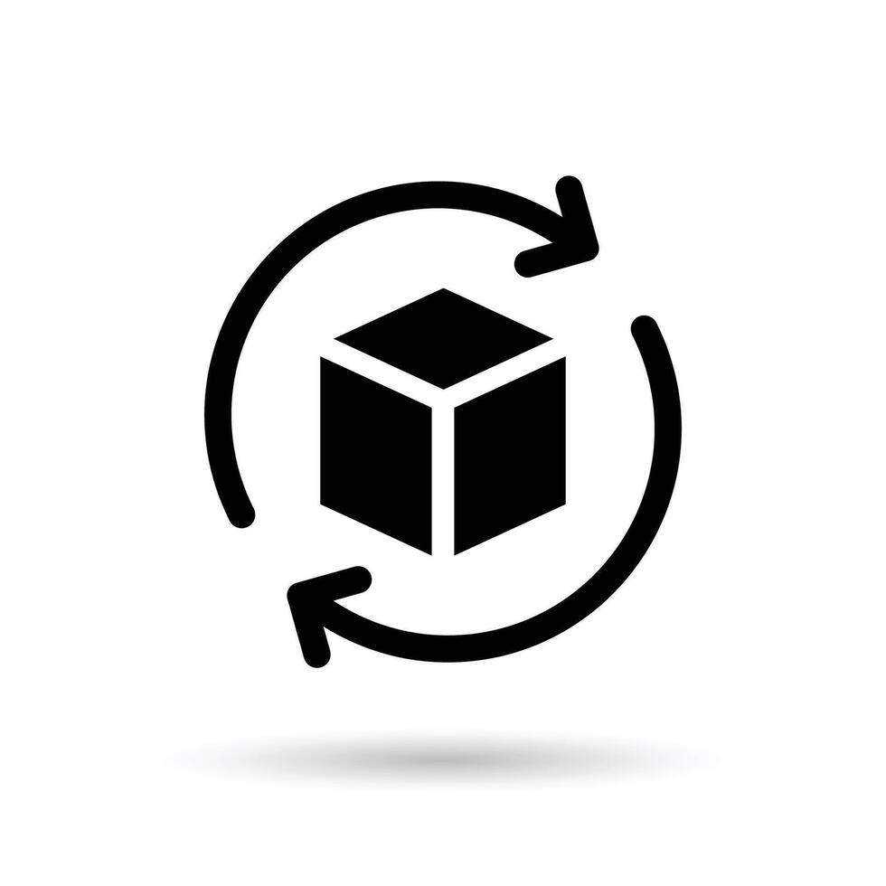 Rückkehr Box Symbol. Lieferung Versand Symbol. Rückkehr Paket unterzeichnen. Rückkehr Paket Vektor Symbol