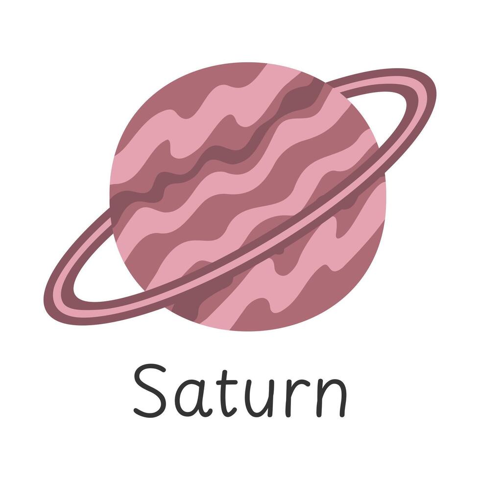 Saturn Planet Symbol. Vektor Illustration.