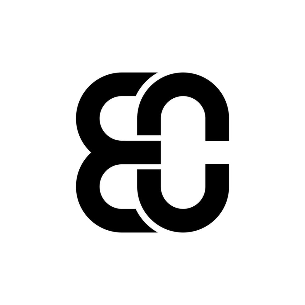 brev ec modern form med kreativ alfabet typografi monogram logotyp vektor