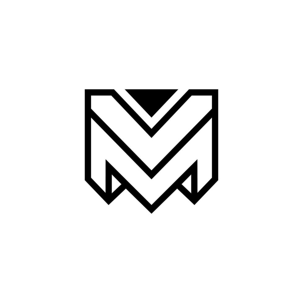 brev vm eller mv modern linje konst negativ Plats företag monogram logotyp vektor
