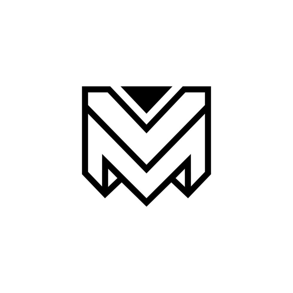 Brief vm oder mv modern Linie Kunst Negativ Raum Geschäft Monogramm Logo vektor