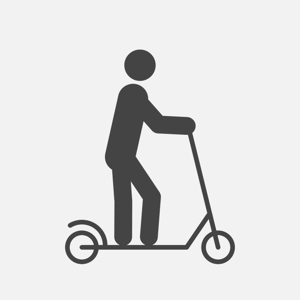 Person Reiten ein elektrisch Roller. Vektor Illustration