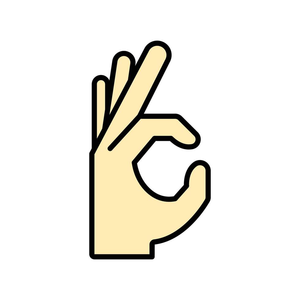 Hand Symbol. geradlinig Farbe Symbol vektor