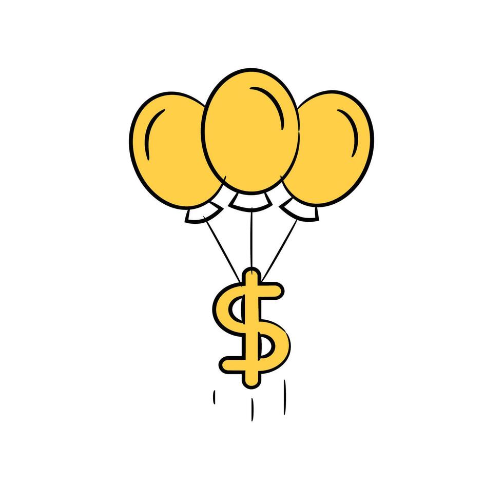 dollar tecken med ballong illustration vektor
