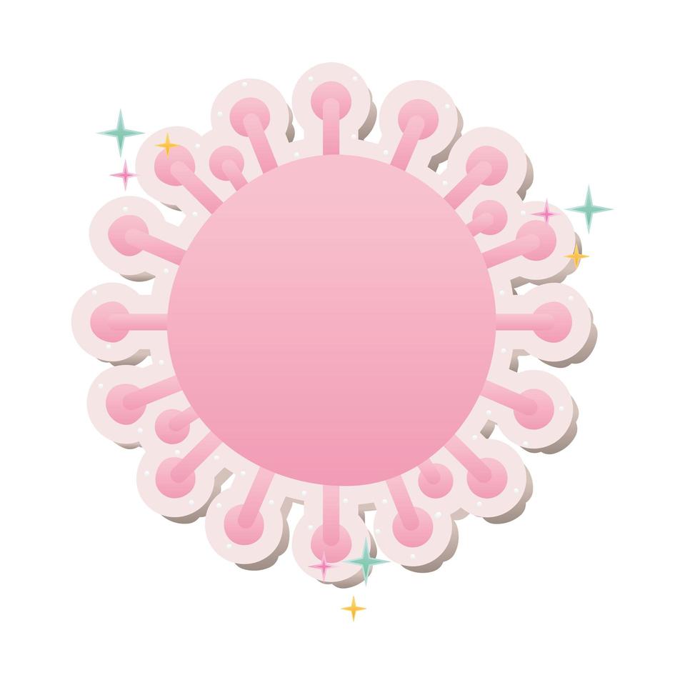 rosa Partikel Covid19-Pandemie-Aufkleber vektor