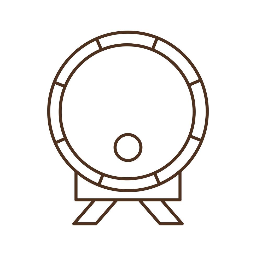 Bierfass Linie Stil Symbol Vektor Design