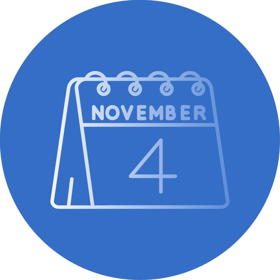 4:e av november lutning linje cirkel ikon vektor