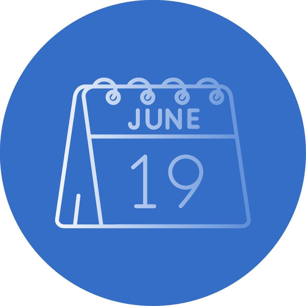 19:e av juni lutning linje cirkel ikon vektor