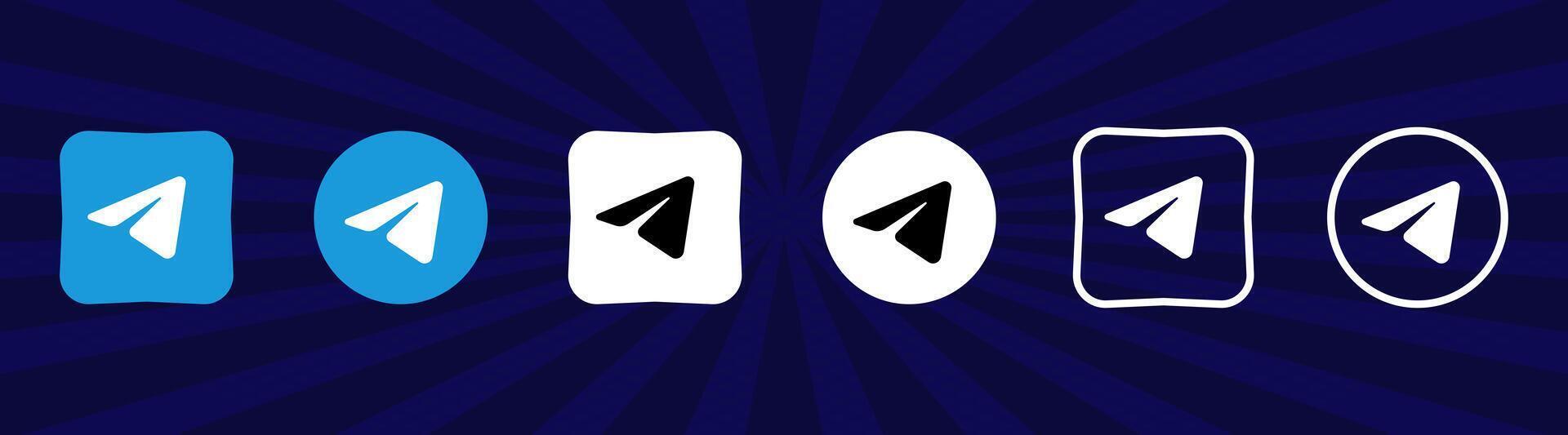 Sammlung von anders Telegramm Symbole. Sozial Medien Logo. Linie Kunst und eben Stil isoliert auf Weiß Hintergrund. Vektor Linie Symbol zum Geschäft und Werbung