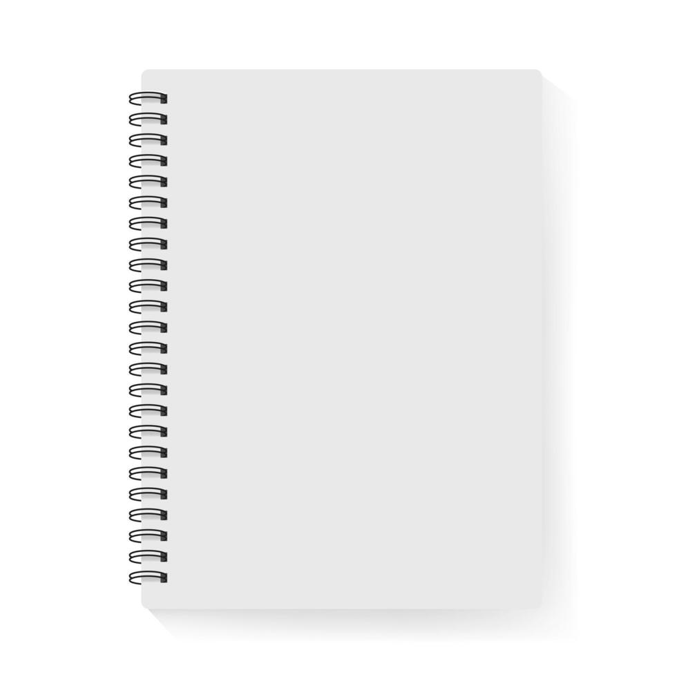 realistisk anteckningsbok eller anteckningsblock med Pärm isolerat. PM notera vaddera eller dagbok med fodrad och kvadrat papper sida mallar. vektor illustration