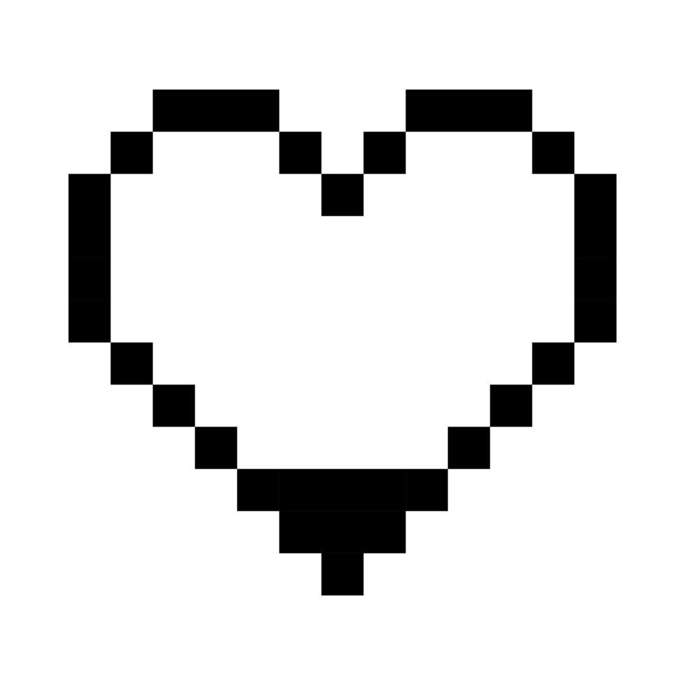 leicht gefüllt schwarz Herz Linie Symbol. Emoji, Valentinstag Tag, Beziehungen, Liebe, Leben, Gesundheit, Spiel, Behandlung, Anwendungen, Pixel Stil. mehrfarbig Symbol auf Weiß Hintergrund vektor