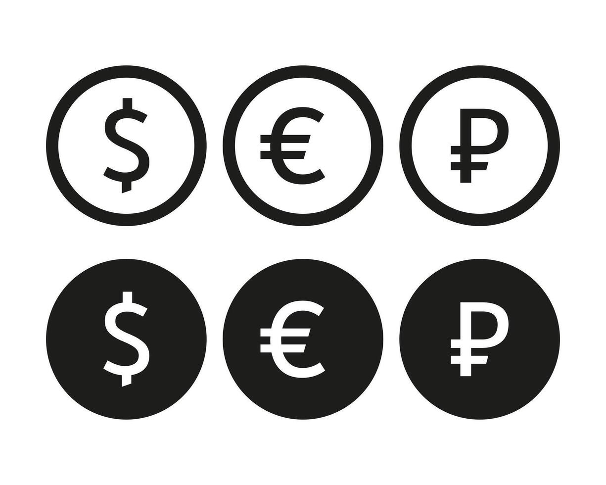 Währungen sind das offiziell Formen von Geld benutzt im anders Länder oder Regionen zum Transaktionen und Austausch. Sie Dienen wie ein Mittel von Austausch, Einheit von Konto. vektor
