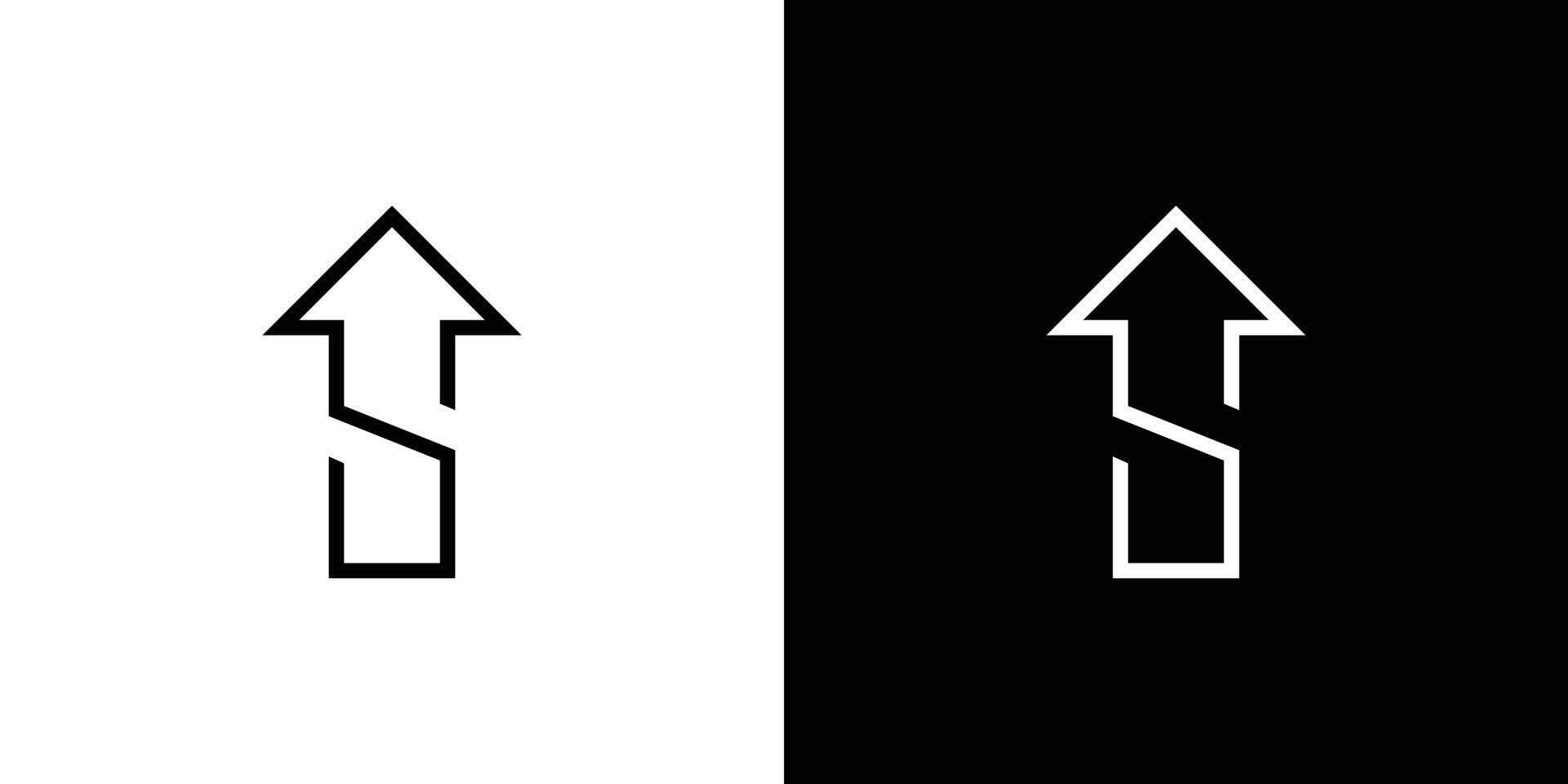 einzigartig und modern oben s Logo Design vektor