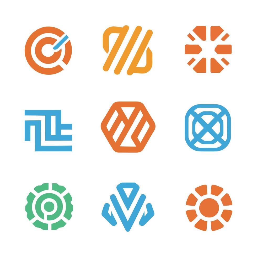 mångsidig och modern vektor logotyp mönster samling