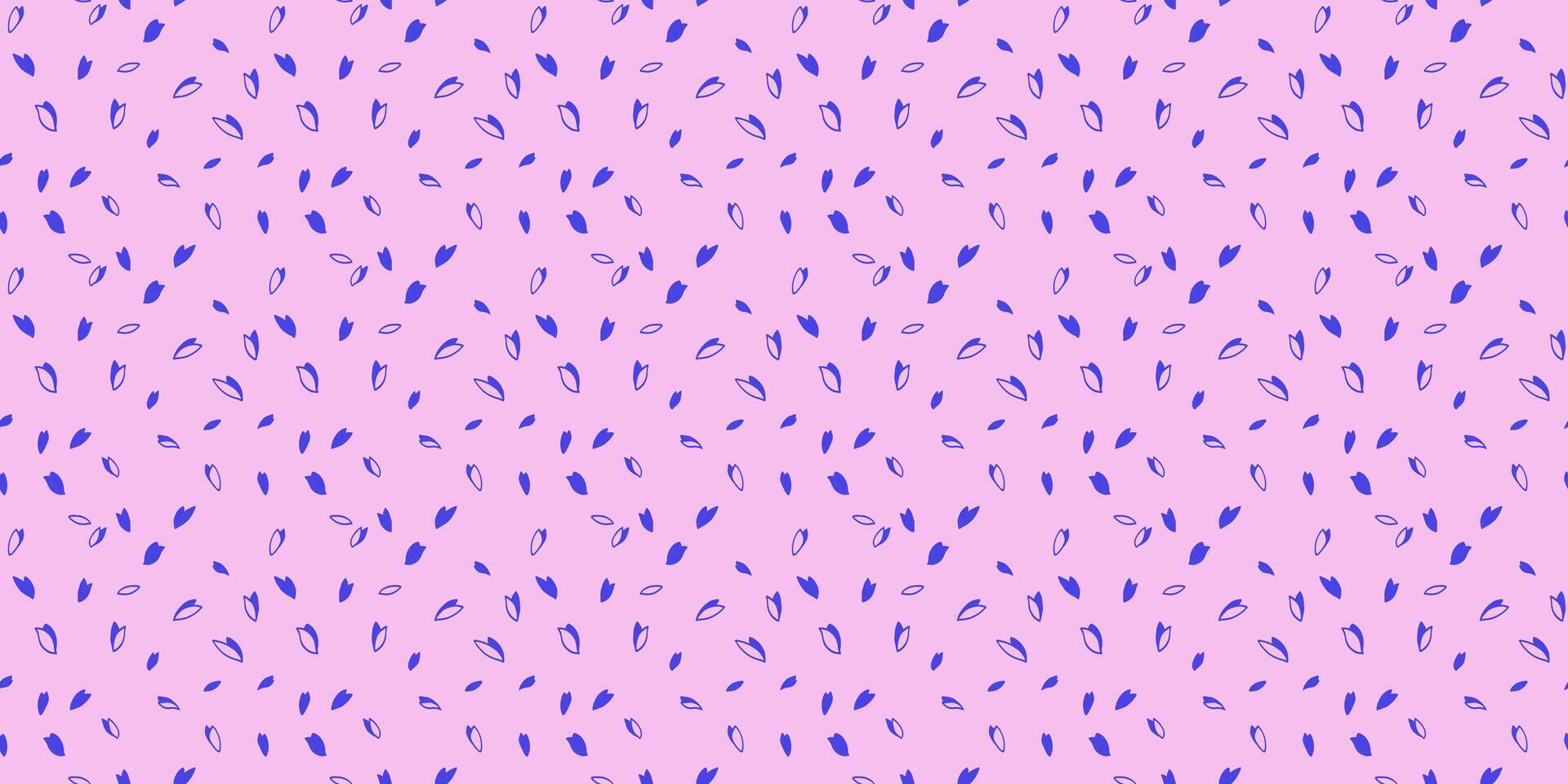 modisch beschwingt Polka Punkte, Tropfen, Flecken nahtlos Muster. kreativ Blau zufällig Punkte, Schneeflocken, Kreise, Flugblätter auf ein Rosa Hintergrund. Vektor Hand gezeichnet skizzieren winzig Form. Design zum Stoff, drucken