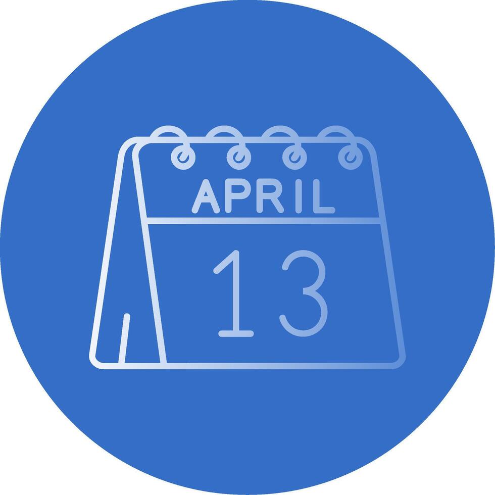 13: e av april lutning linje cirkel ikon vektor