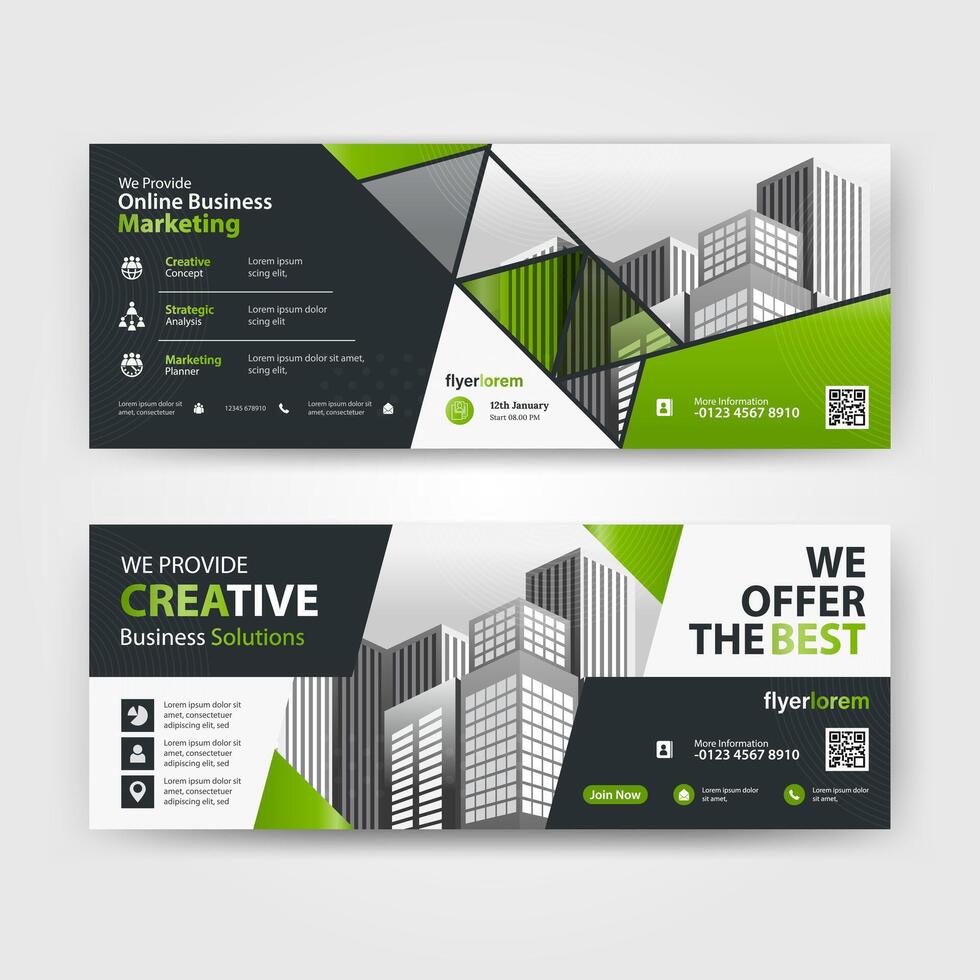 Grün Farbe abstrakt korporativ Geschäft Banner Vorlage, horizontal Werbung Geschäft Banner Layout Vorlage zum Webseite Design. Vektor