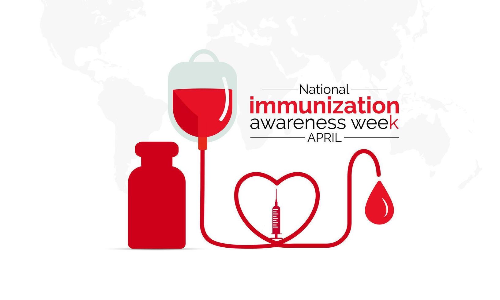 värld immunisering vecka observerats i sista vecka av april från 24:e till 30:e. baner, affisch, flygblad. vektor illustration. vektor illustration.