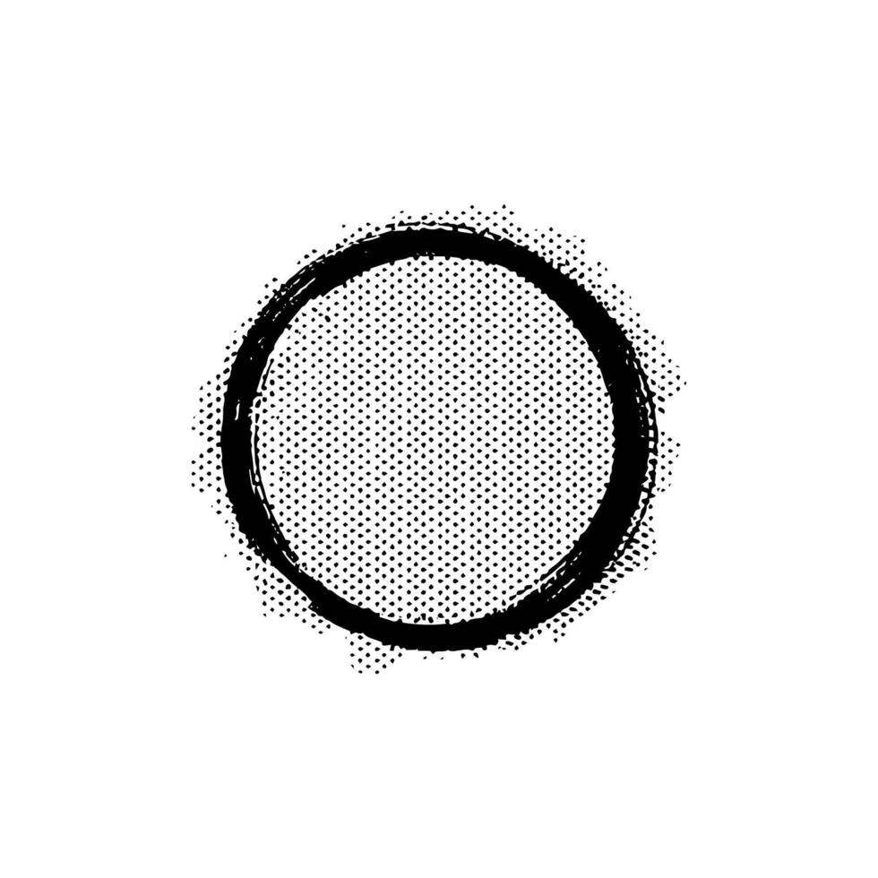 Kreis Grunge Briefmarken mit Halbton isoliert Weiß Hintergrund vektor