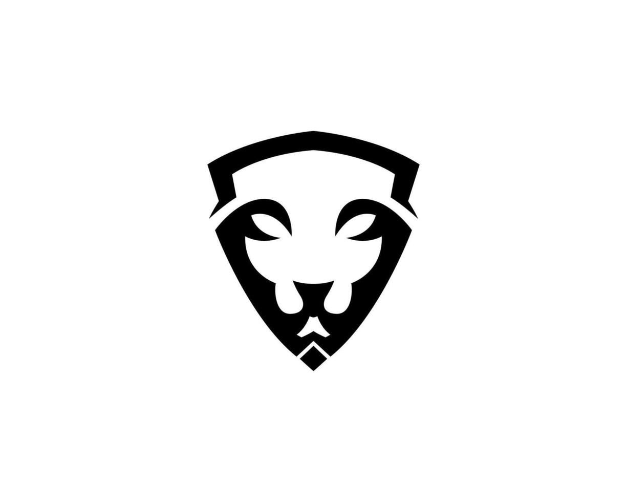 Löwe Schild Logo isoliert Weiß Hintergrund vektor