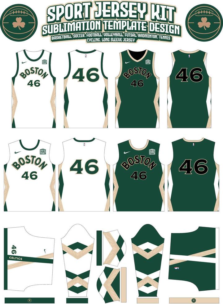 boston celtics basketboll jersey stad utgåva 2023-2024 vektor