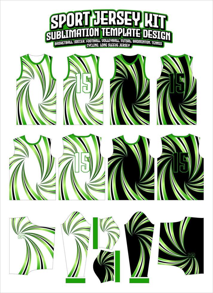 Grün Spiral- Gradient Jersey bekleidung Sport tragen drucken Muster vektor
