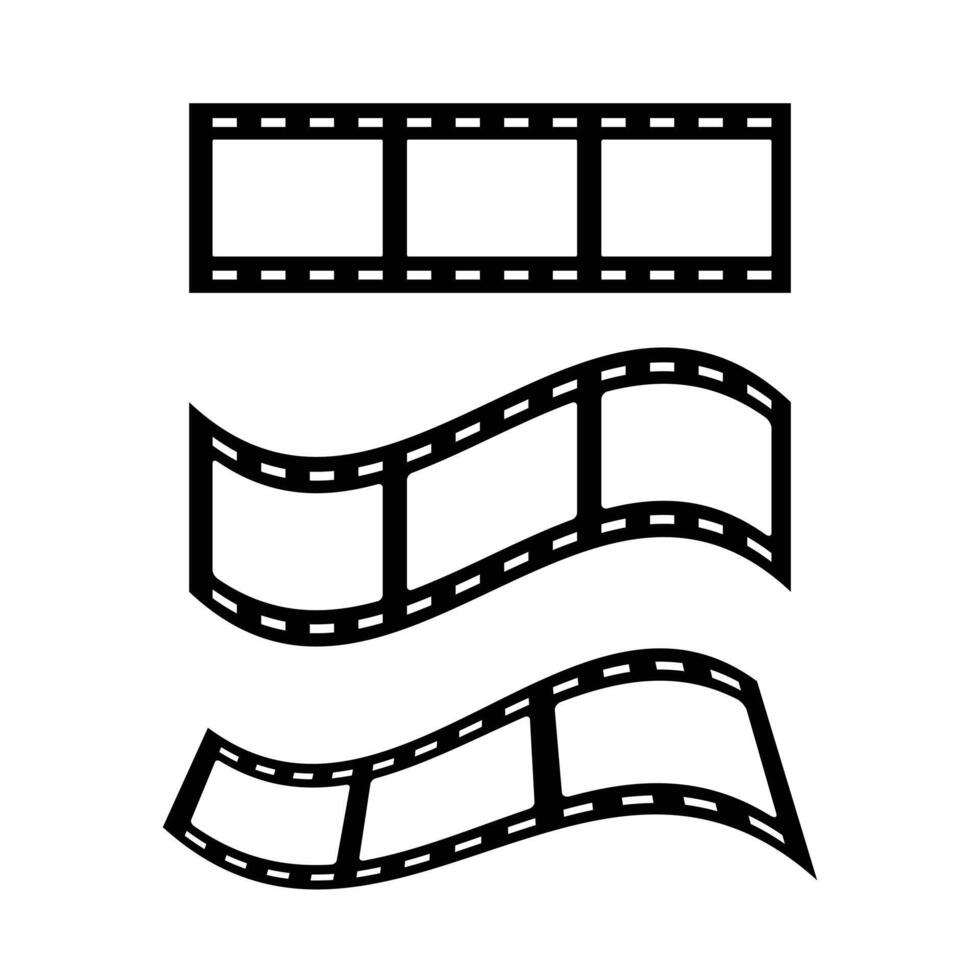 Film Rahmen Film Rahmen eben Vektor Silhouette Symbol isoliert auf Weiß Hintergrund. Element zum Film, Kino, Film Konzept. Symbol zum Netz Design.