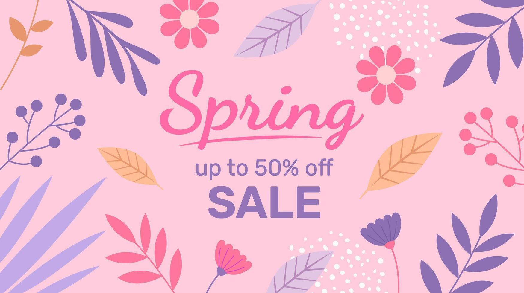 Frühling Verkauf Header oder Banner Design, minimalistisch Stil mit Blumen- Elemente und Textur. editierbar Vektor Vorlage zum Karte, Banner, Einladung, Sozial Medien Post, Poster, Handy, Mobiltelefon Apps, Netz Anzeigen