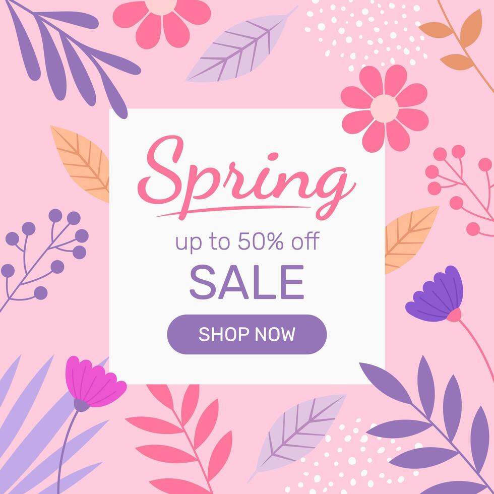 Frühling Verkauf Header oder Banner Design, minimalistisch Stil mit Blumen- Elemente und Textur. editierbar Vektor Vorlage zum Karte, Banner, Einladung, Sozial Medien Post, Poster, Handy, Mobiltelefon Apps, Netz Anzeigen