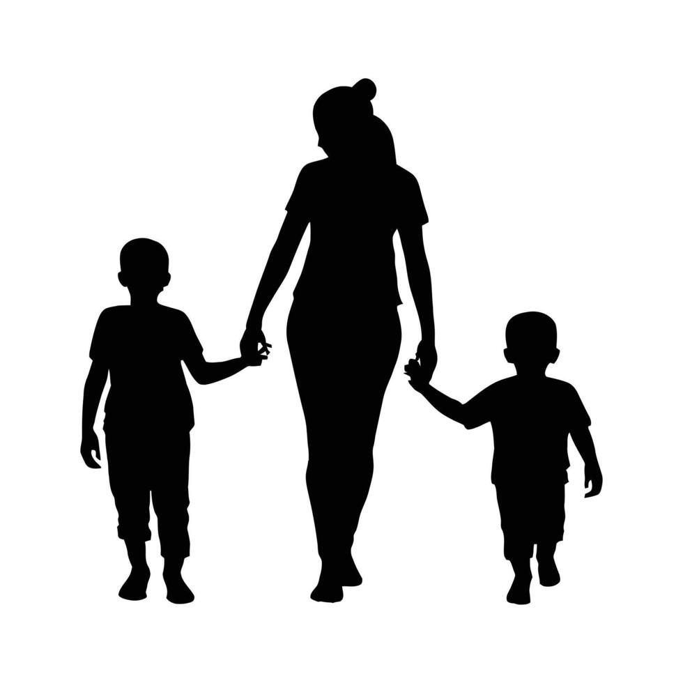 Mutter und Baby Silhouette, Mutter Tag Vektor Illustration Satz, Weiß Hintergrund.