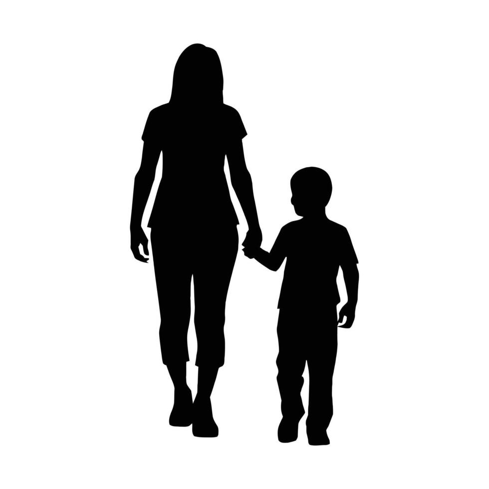 Mutter und Baby Silhouette, Mutter Tag Vektor Illustration Satz, Weiß Hintergrund.